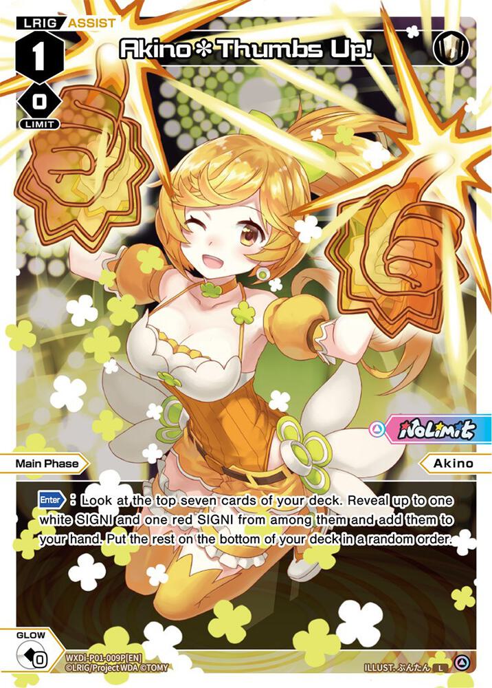Akino*Thumbs Up! (Parallel Foil), Glowing Diva WXDi-P01-009P[EN]