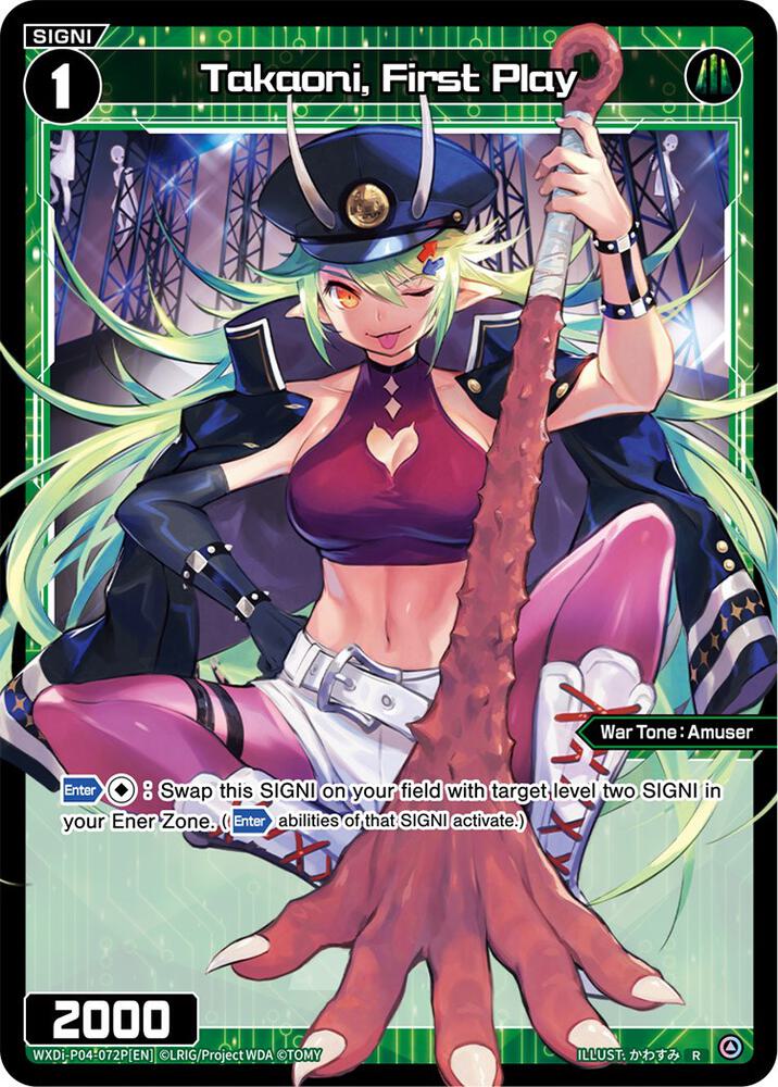 Takaoni, First Play (Parallel Foil), Vertex Diva WXDi-P04-072P[EN]