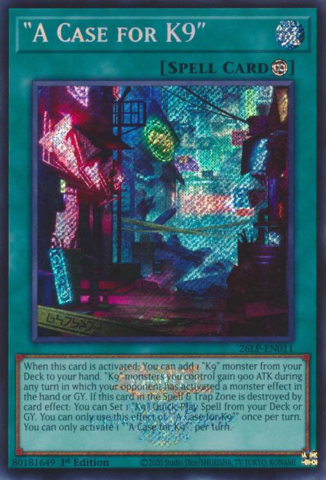 A Case for K9 (Emblazoned Secret Rare), Limited Pack World Championship 2026 26LP-EN011