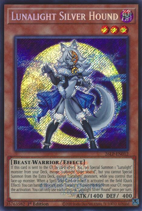 Lunalight Silver Hound (Emblazoned Secret Rare), Limited Pack World Championship 2026 26LP-EN012