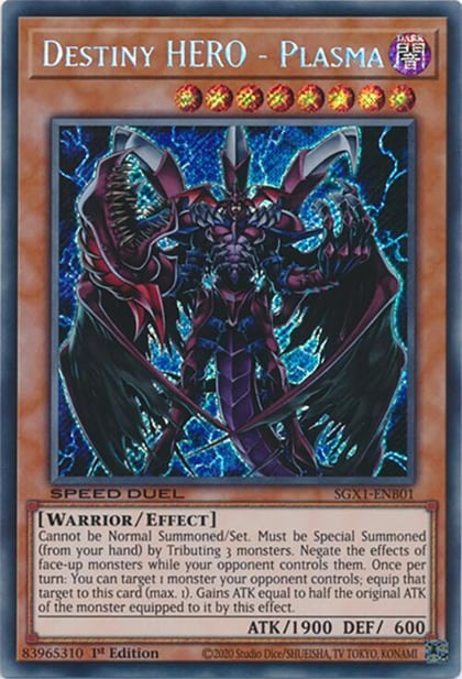 Destiny HERO - Plasma (Secret Rare), Speed Duel GX: Duel Academy Box SGX1-ENB01
