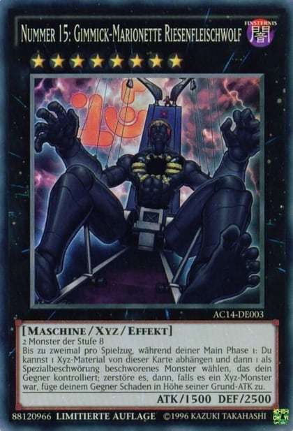 Number 15: Gimmick Puppet Giant Grinder (German) - "Nummer 15: Gimmick-Marionette Riesenfleischwolf", Advent Calendar 2014 (Adventskalender ZEXAL-Edition) AC14-DE003