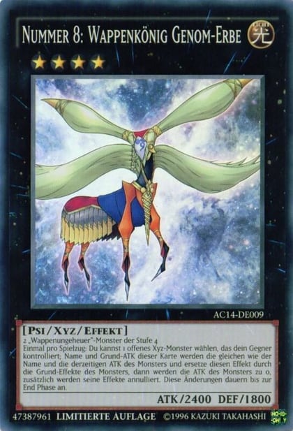 Number 8: Heraldic King Genom-Heritage (German) - "Nummer 8: Wappenkönig Genom-Erbe", Advent Calendar 2014 (Adventskalender ZEXAL-Edition) AC14-DE009