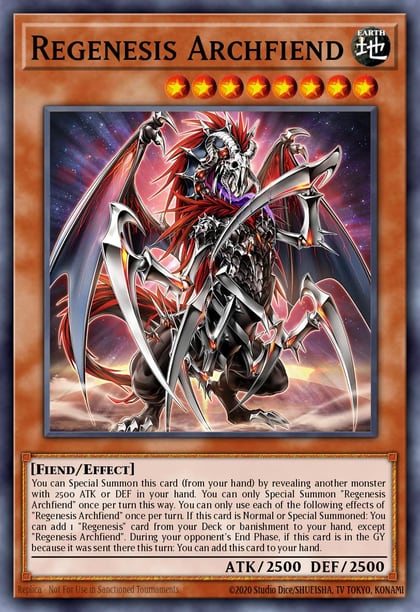 Regenesis Archfiend (Quarter Century Secret Rare), Alliance Insight ALIN-EN016