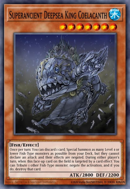 Superancient Deepsea King Coelacanth (Starfoil), Battle Pack Tournament Prize Cards BATT-EN007