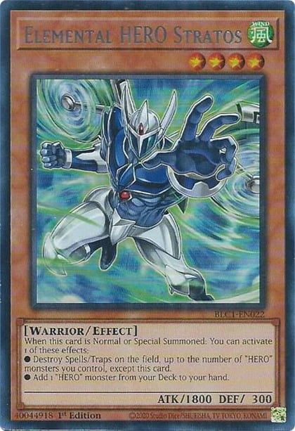 Elemental HERO Stratos (Alternate Art) (Silver), Battles of Legend: Chapter 1 BLC1-EN022