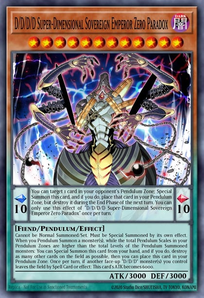 D/D/D/D Super-Dimensional Sovereign Emperor Zero Paradox, Battles of Legend: Monstrous Revenge BLMR-EN046