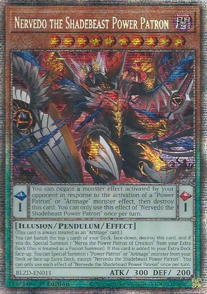 Nervedo the Shadebeast Power Patron (Starlight Rare), Blazing Dominion BLZD-EN011