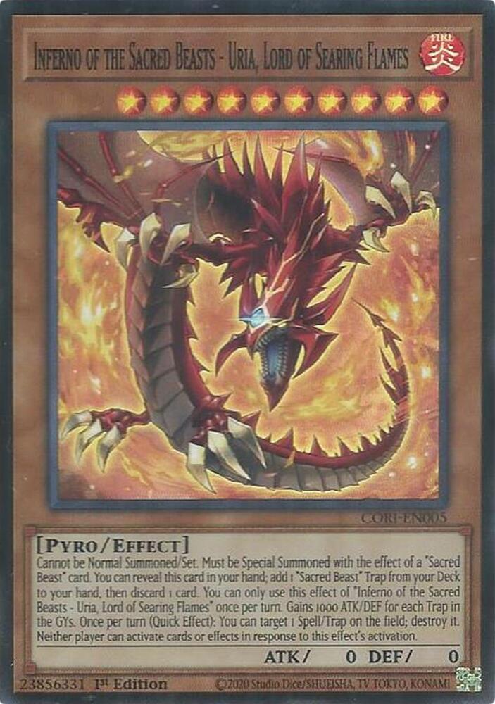 Inferno of the Sacred Beasts - Uria, Lord of Searing Flames, Chaos Origins CORI-EN005