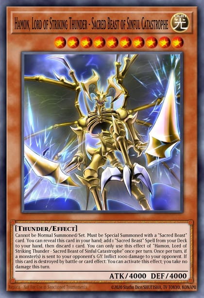 Calamity of the Sacred Beasts - Hamon, Lord of Striking Thunder (Starlight Rare), Chaos Origins CORI-EN006