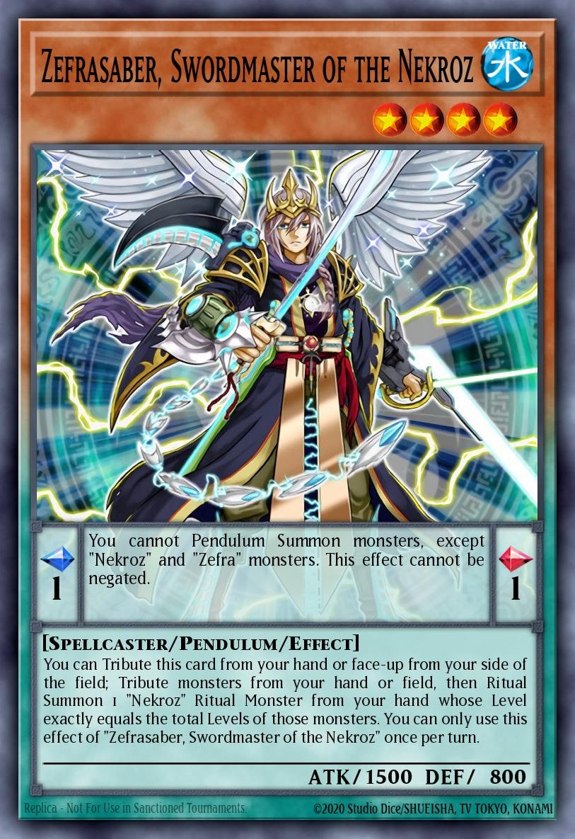Zefrasaber, Swordmaster of the Nekroz, Crossed Souls CROS-EN026