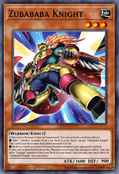 Zubababa Knight, Duelist's Advance DUAD-EN001