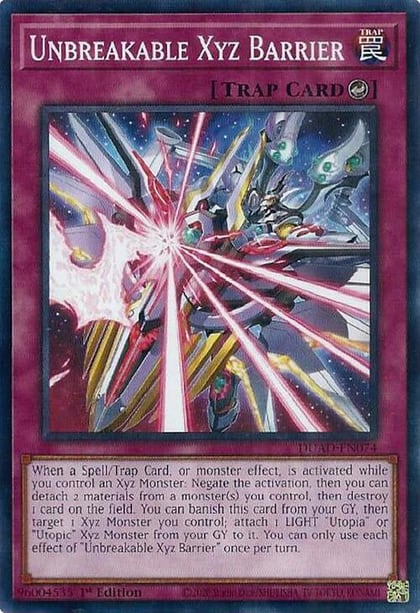 Unbreakable Xyz Barrier, Duelist's Advance DUAD-EN074