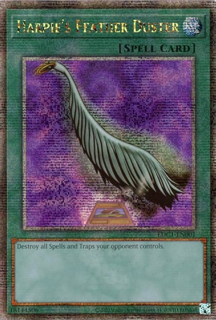 Harpie's Feather Duster (Alternate Art), Early Days Collection Promotional Cards EDC1-EN001