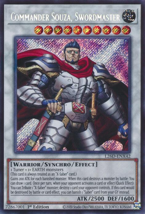 Commander Souza, Swordmaster (Secret Rare), Legendary Modern Decks 2026 L26D-ENX42