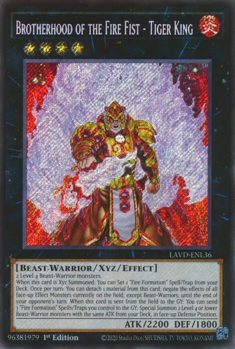 Brotherhood of the Fire Fist - Tiger King, Legendary Arc-V Decks LAVD-ENL36