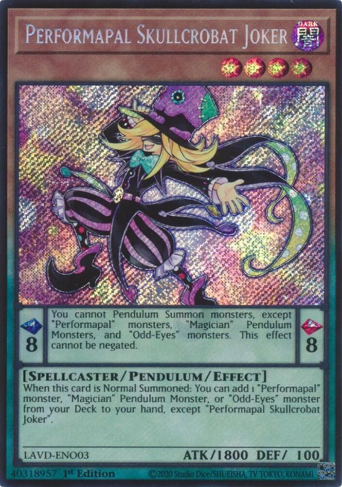 Performapal Skullcrobat Joker (Secret Rare), Legendary Arc-V Decks LAVD-ENO03