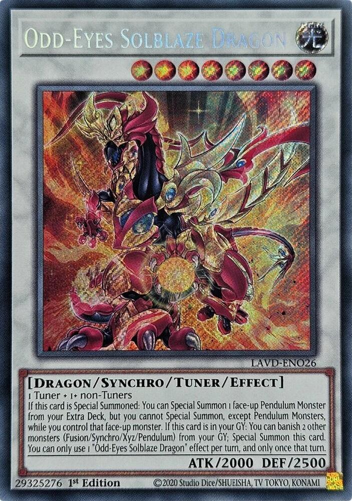 Odd-Eyes Solblaze Dragon (Secret Rare), Legendary Arc-V Decks LAVD-ENO26