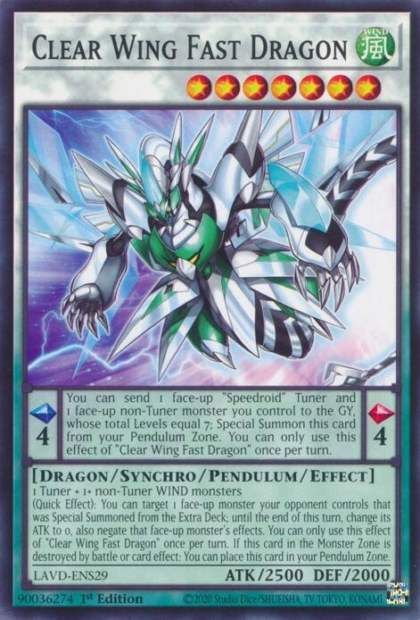 Clear Wing Fast Dragon, Legendary Arc-V Decks LAVD-ENS29