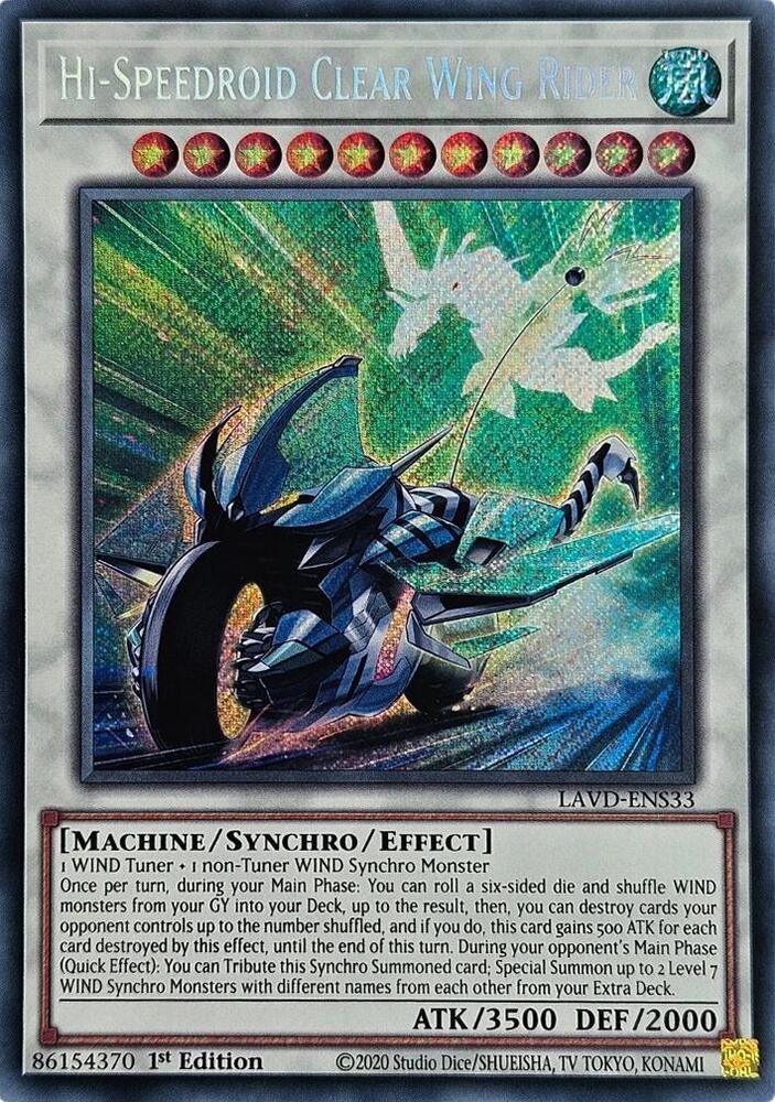 Hi-Speedroid Clear Wing Rider (Secret Rare), Legendary Arc-V Decks LAVD-ENS33