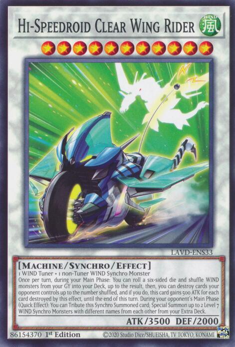 Hi-Speedroid Clear Wing Rider, Legendary Arc-V Decks LAVD-ENS33