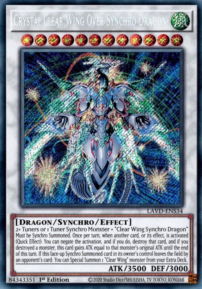 Crystal Clear Wing Over Synchro Dragon, Legendary Arc-V Decks LAVD-ENS34