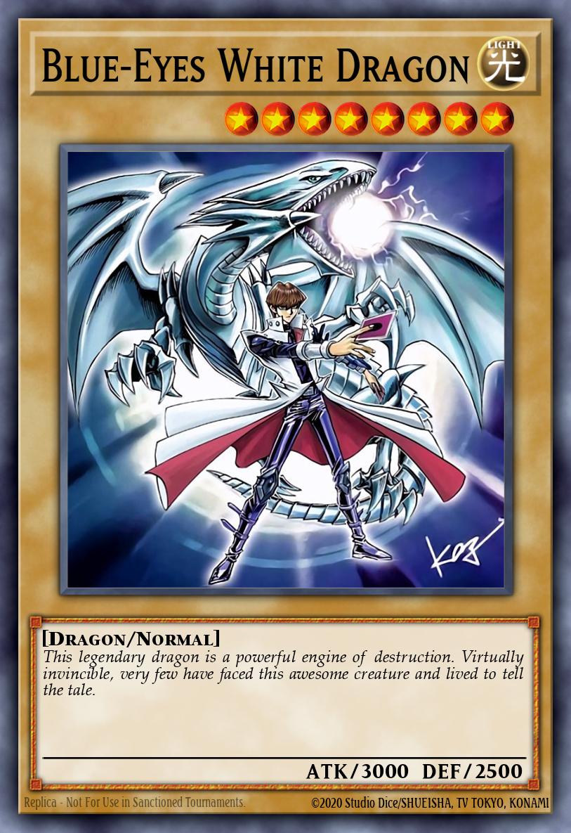 Blue-Eyes White Dragon (Version 1), Legendary Collection Kaiba (2020 Date Reprint) LCKC-EN001
