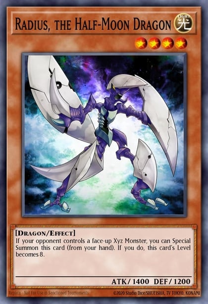 Radius, the Half-Moon Dragon, Lord of the Tachyon Galaxy LTGY-EN014