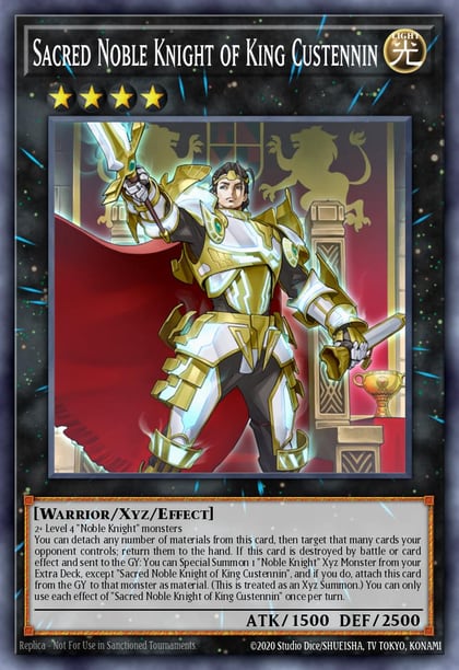 Sacred Noble Knight of King Custennin, 2019 Gold Sarcophagus Tin Mega Pack MP19-EN142