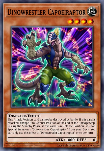 Dinowrestler Capoeiraptor, 2019 Gold Sarcophagus Tin Mega Pack MP19-EN157