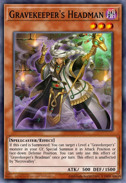 Gravekeeper's Headman, 2019 Gold Sarcophagus Tin Mega Pack MP19-EN163