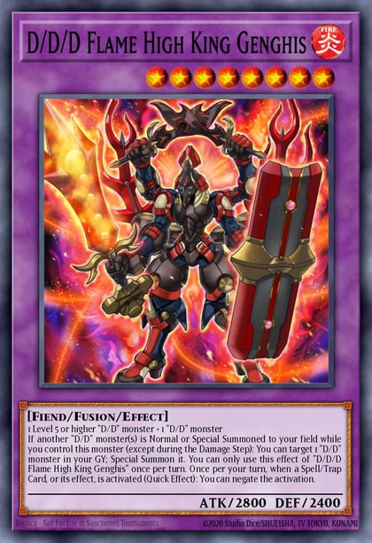 D/D/D Flame High King Genghis, 2019 Gold Sarcophagus Tin Mega Pack MP19-EN229