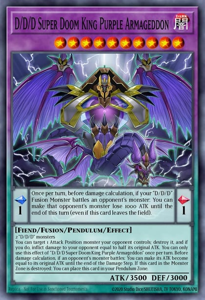 D/D/D Super Doom King Purple Armageddon, 2019 Gold Sarcophagus Tin Mega Pack MP19-EN230