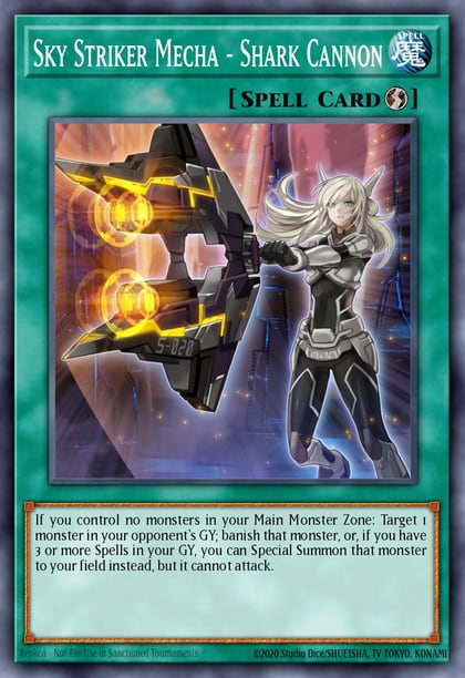 Sky Striker Mecha - Shark Cannon, 2019 Gold Sarcophagus Tin Mega Pack MP19-EN266