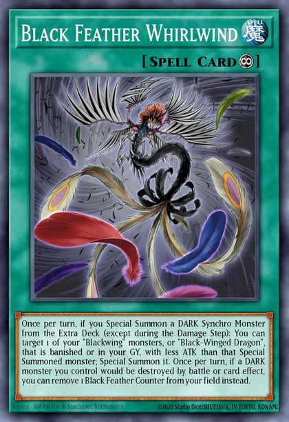 Black Feather Whirlwind, 25th Anniversary Tin: Dueling Heroes Mega Pack MP23-EN195