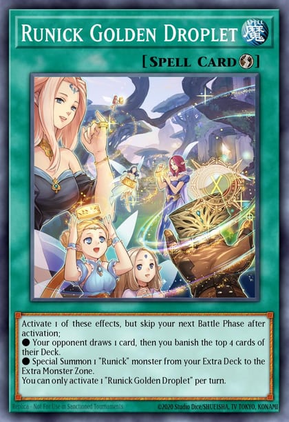 Runick Golden Droplet, 25th Anniversary Tin: Dueling Heroes Mega Pack MP23-EN247
