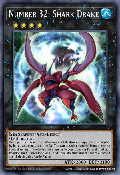Number 32: Shark Drake (Quarter Century Secret Rare), 25th Anniversary Tin: Dueling Mirrors MP24-EN033
