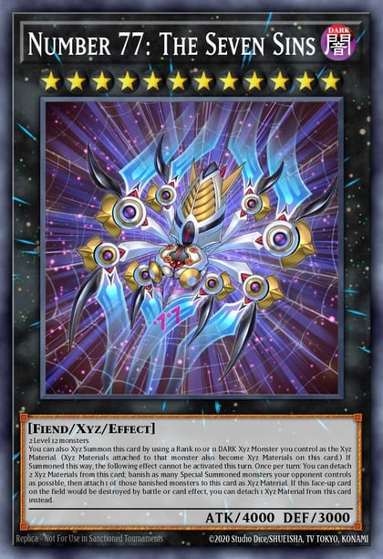 Number 77: The Seven Sins, Premium Gold: Infinite Gold PGL3-EN011