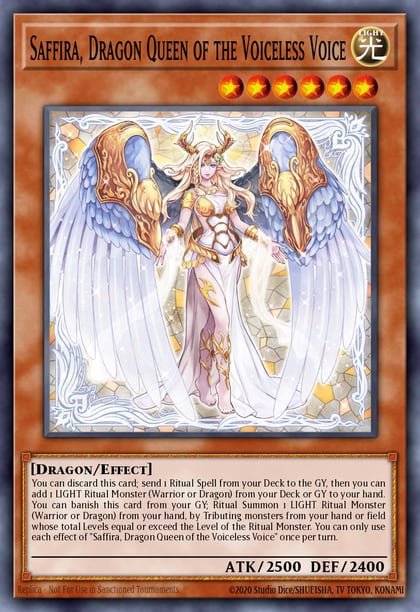 Saffira, Dragon Queen of the Voiceless Voice (Quarter Century Secret Rare), Phantom Nightmare PHNI-EN020