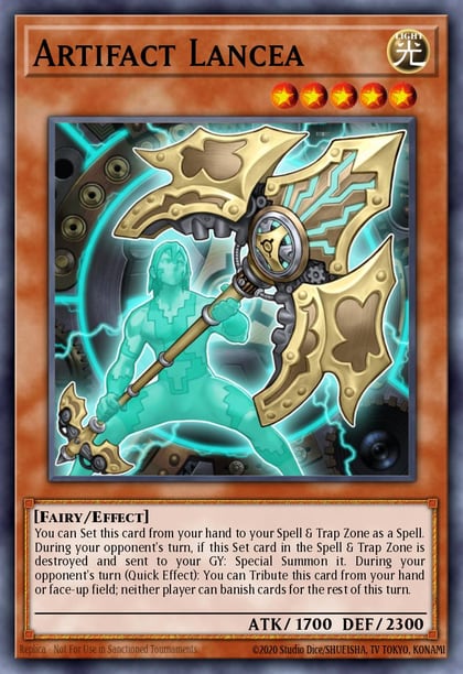 Artifact Lancea (Platinum Secret Rare), 25th Anniversary Rarity Collection RA01-EN006