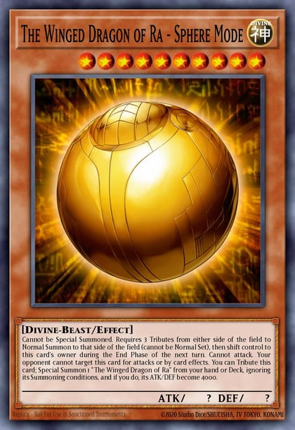 The Winged Dragon of Ra - Sphere Mode, 25th Anniversary Rarity Collection RA01-EN007