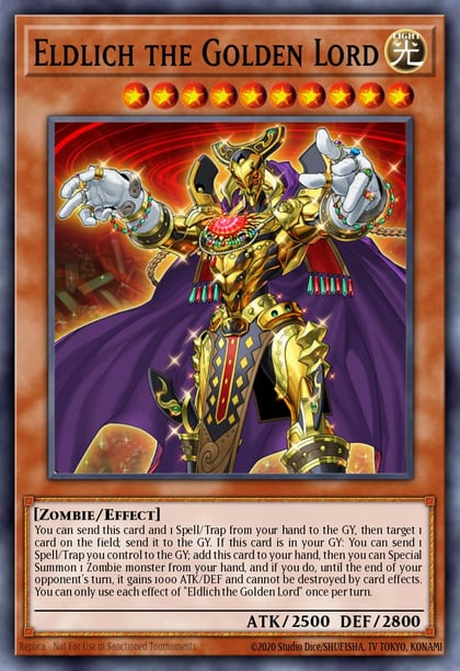 Eldlich the Golden Lord (Alternate Art) (Quarter Century Secret Rare), 25th Anniversary Rarity Collection RA01-EN019
