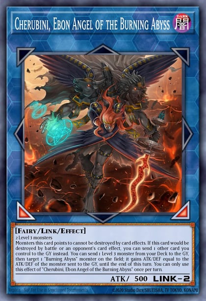 Cherubini, Ebon Angel of the Burning Abyss (Quarter Century Secret Rare), 25th Anniversary Rarity Collection RA01-EN042
