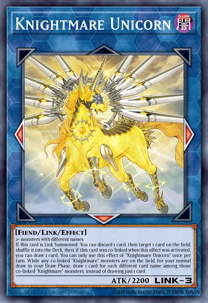 Knightmare Unicorn (Alternate Art) (Secret Rare), 25th Anniversary Rarity Collection RA01-EN043