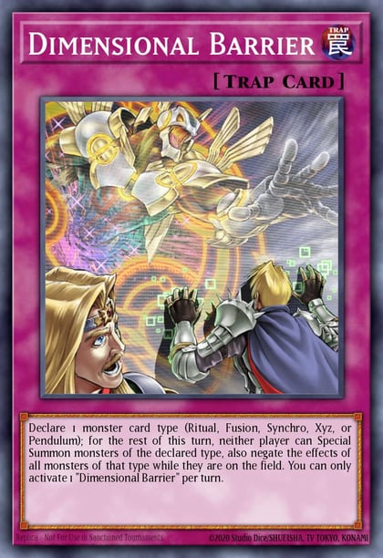 Dimensional Barrier (Quarter Century Secret Rare), 25th Anniversary Rarity Collection RA01-EN072