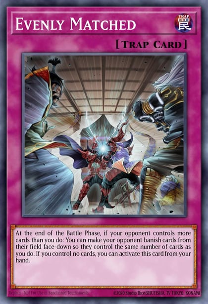 Evenly Matched (Platinum Secret Rare), 25th Anniversary Rarity Collection RA01-EN074