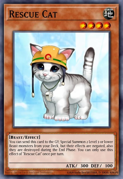 Rescue Cat (Platinum Secret Rare), 25th Anniversary Rarity Collection II RA02-EN001