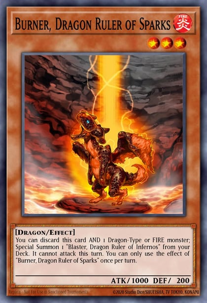 Burner, Dragon Ruler of Sparks (Platinum Secret Rare), Quarter Century Bonanza RA03-EN256