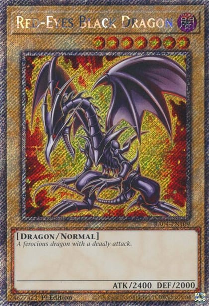 Red-Eyes Black Dragon (7th Art) (Platinum Secret Rare), Quarter Century Stampede RA04-EN109