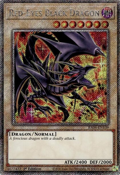 Red-Eyes Black Dragon (8th Art) (Platinum Secret Rare), Quarter Century Stampede RA04-EN109